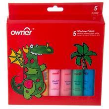 رنگ چسب شیشه 5 رنگ اونر